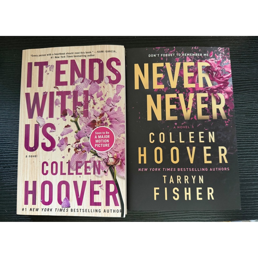 Colleen Hoover Book Bundle It Ends With Us and Never Never Paperbacks